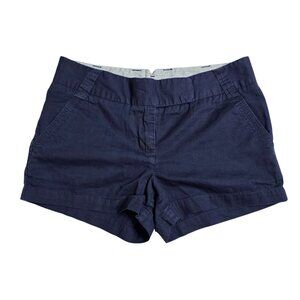J. Crew Women's Chino Classic Twill Dark Blue Shorts 100% Cotton Size 2